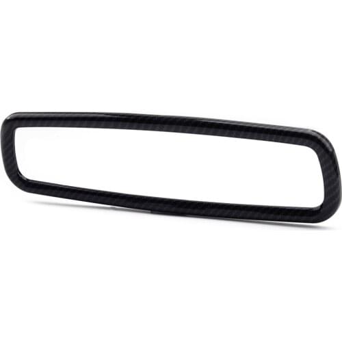 Carbon Fiber Texture Car Inner Rearview Mirror Trim Ring Cover fit for Ford F150 Mustang 2015 2016 2017