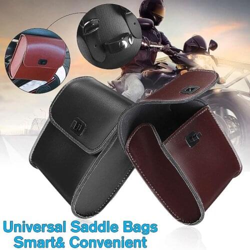 2pcs/1pc Universal Motorcycle Bicycle Tool Bag Luggage Saddlebags PU Leather Waterproof for Honda for Suzuki for Kawasaki