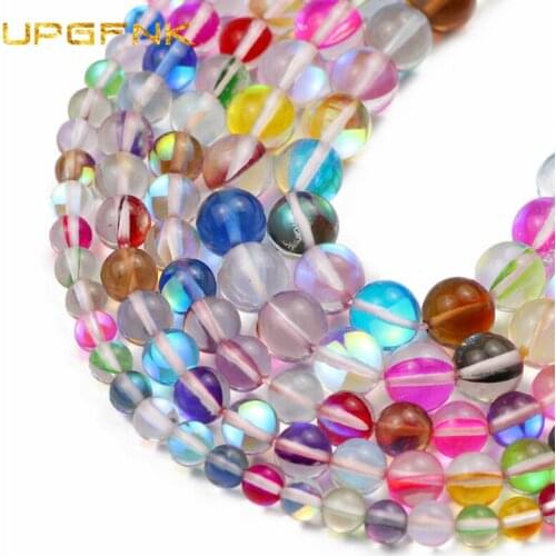 Mix-color Austrian Crystal Glitte MoonStone Labradorite Round Loose Beads For Jewelry Making DIY Bracelet Necklace 6/8/10mm