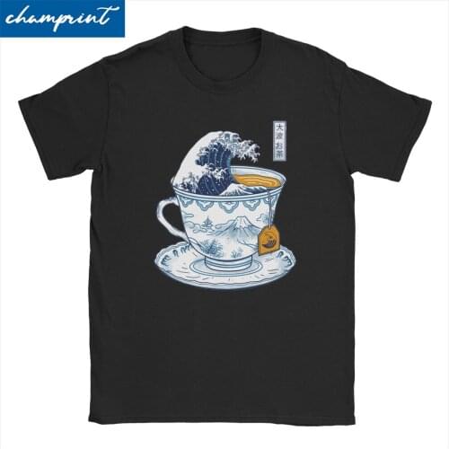 Great Kanagawa Tea T-Shirt Men Women Japanese Japan Wave Retro Hokusai Art Tees Short Sleeve T Shirts Gift Idea Clothing