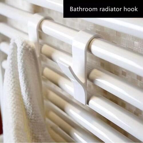 Kitchen Bathroom Clothes Hangers Clips Storage Racks White Hanger for Heated Towel Radiator Rail Clothes Scarf Holder