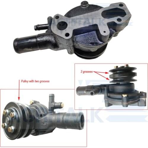 The water pump for Yangdong YND485 / YND4BT with pump pulley of two grooves (can replace the one groove type), part number