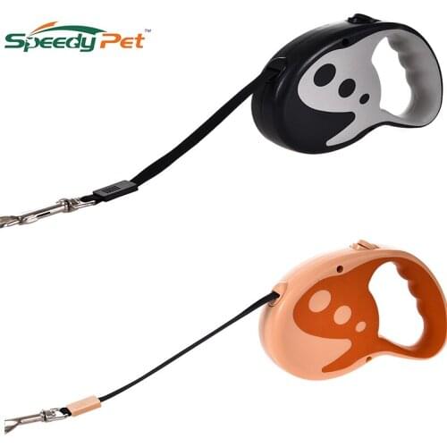 5M Retractable Dog Leash One Button Brake & Lock Dog Walking Leash for Large Medium Small Dogs Soft Hand Grip Dog Leash