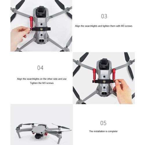 Replacement Parts 180 Degree Rotation Battery Powered Night Flight Lamp Kit Durable Mount Holder Extended For DJI Mavic Air 2