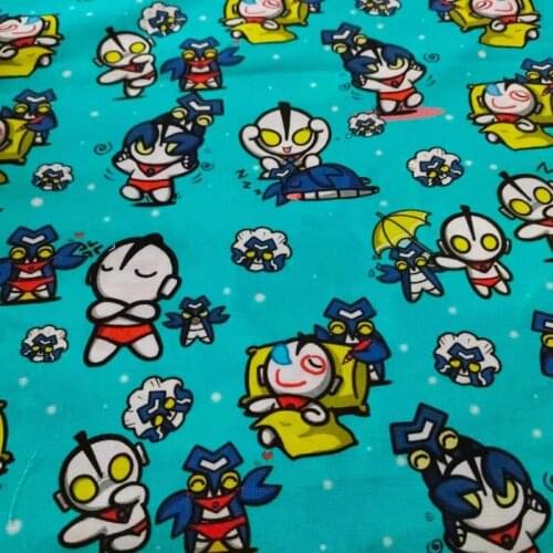 Cartoon Japanese Anime Egg-like Supmerman Cotton Fabric for Kids Clothes Patchwork Sewing Quilting Fabric DIY Sewing Material