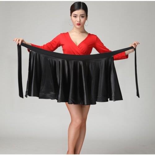 Latin Dance Clothing Women 's Adult New Style 2020 Top Grade Profession Dance Gymnastic Short Skirt Sexy Lace -up Skirt Summer