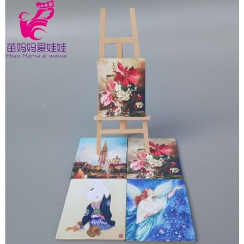 1/12 1/6 BJD Doll House Accessories Mini Oil Painting Easel Mini Potted Plant for Barbie Doll Licca Blythe Doll