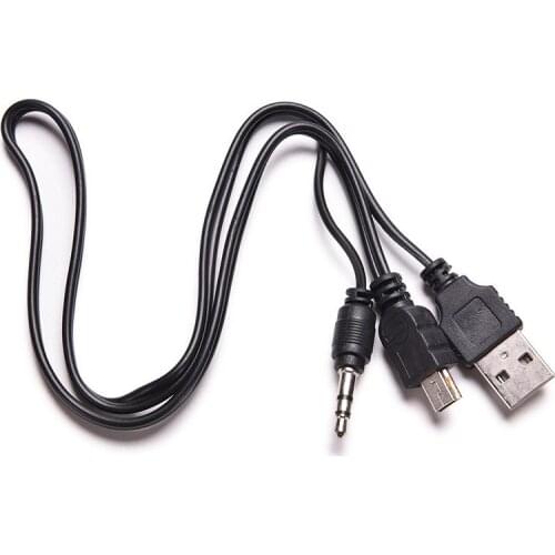 For Speaker Mp3 MP4 Player 50cm 1PC USB Mini Male to Male USB 2.0 5pin Standard + 3.5mm AUX Audio Jack Connection Adapter Cable