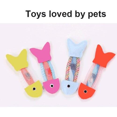 1pc Polychromatic Fish Shape Interactive Cat Toy Colored Non-woven Fabric Pet Supply Mutian Polygonum Small Fish Cat Accessories