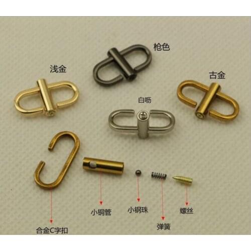 10 pcs/lot) luggage handbag hardware accessories metal chain bag with adjustable shortening buckle