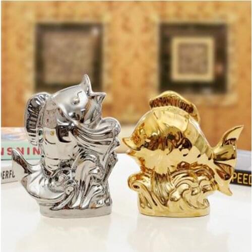 2020 American-style fashion home decorations, creative ceramic fish crafts, office restaurant table decoration gifts