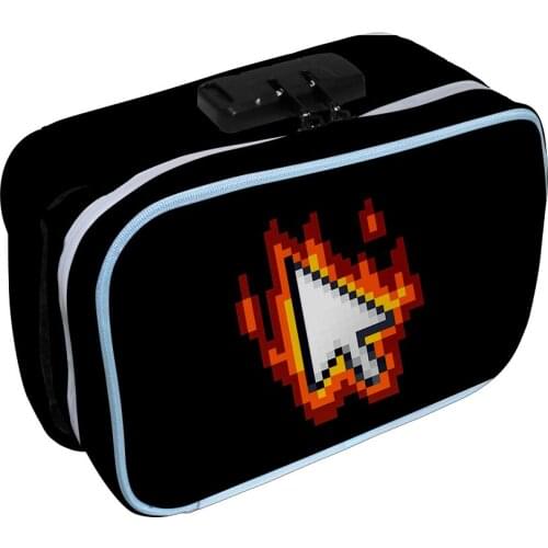 2021 Alan Becker 3D Printing Portable Storage Carrying Stratification Password Lock Zipper Box Women Makeup Organizer Bag