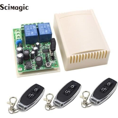 433MHz AC 110V 220V 2 CH Universal Wireless Remote Control Switch RF Relay Receiver Learning Button Light Smart Module