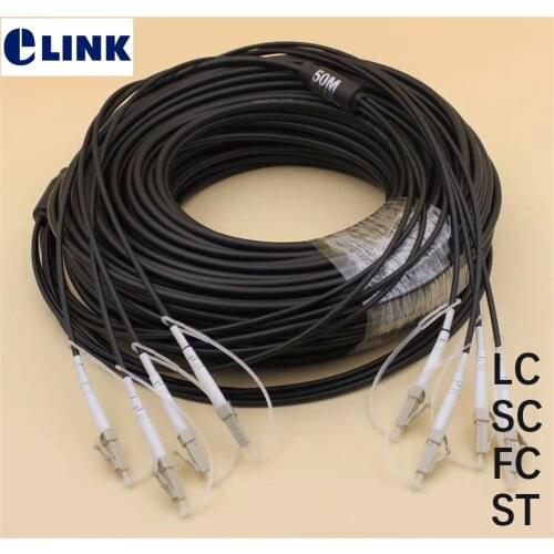 50M TPU SM MM Fiber optic Patchcords 4 cores waterproof LC SC FC Armored patch lead cable Outdoor FTTA jumper 4 fibers 5.0mm