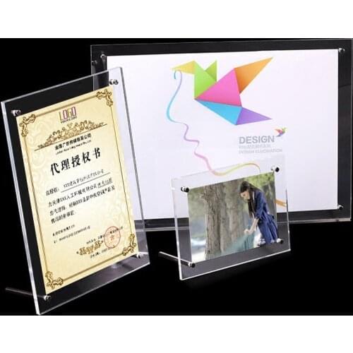 1 SET Acrylic Photo Frame Product Price Tag Display Stand Transparent Screws Advertising Europe High-end Fashion Picture Frame