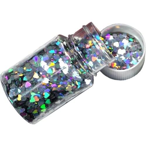 Silvery Chunky Glitter Epoxy Resin Festival Chunky Heart Number Letter Sequins AXYD