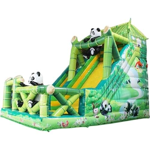 Large Panda House Factory price PVC material Inflatable Slide big colorful air steps inflatable slide