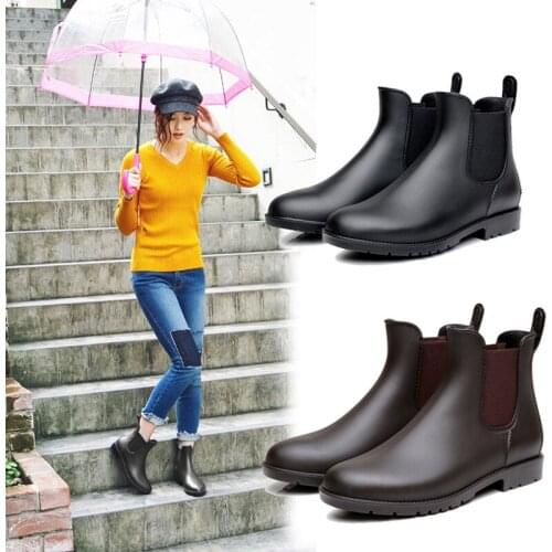 Chelsea Boots Womens Ankle boots British style Girls Naked Boot Round Toe Winter Shoes Woman Flat Boot Q10-60