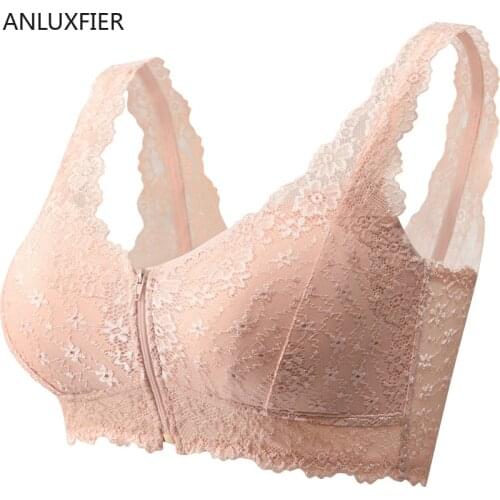 H9634 No Steel Ring Bra Lingerie After Breast Cancer Surgery Mastectomy Special Bras Underwear Front Zipper Lace Full Cup Bra