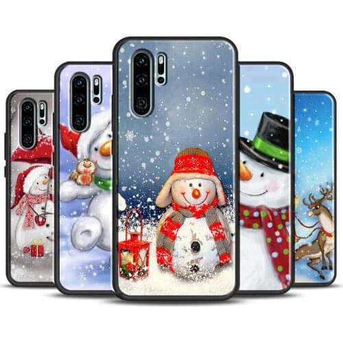 Santa Merry Christmas Snowman Case For Huawei P40 P10 P20 P30 Pro Mate 20 Lite P Smart 2019 Z Nova 5T Honor 10i 8A 8X 9X