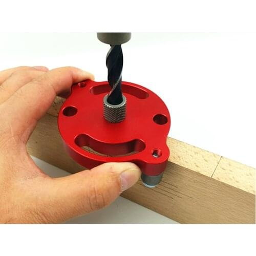 Woodworking Alloy Vertical Pocket Hole Jig 6/8/10mm Drilling Locator Self-centering Drill Guide Kit Hole Puncher Doweling Jig