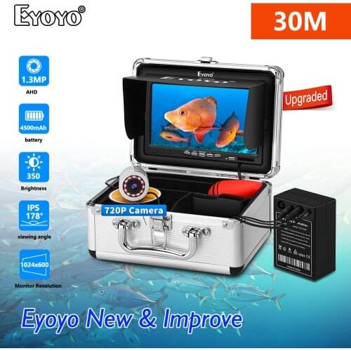 Eyoyo EF07H Fishing Camera 7"Inch 720P AHD 15M Underwater Camera for Fishing 12pcs Infrared LED Lamp Ice fish finder Ice Fishing