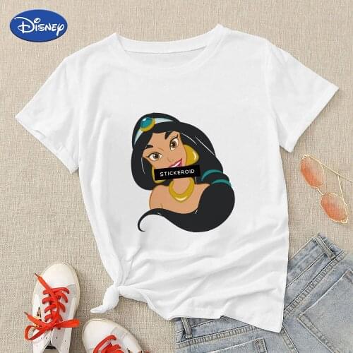 Jasmine Printed T Shirts Women Slim 2021 Ropa Korean Fashion Harajuku Soft Girl Aesthetic Clothes Short Sleeve Wholesale Tshirt