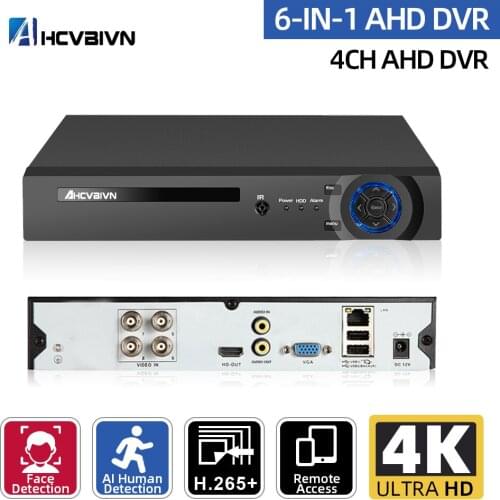4K 4 Channel Hybrid DVR 8MP Security DVR For CCTV AHD Analog IP Camera 5MP XMEYE Video Surveillance DVR Recorder H.265 ONVIF