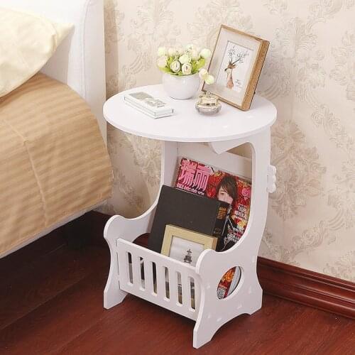 Multifunction Small Side Table Plastic Tea Coffee Table for Living Room Desk Leisure Magazine Storage Rack Table Hollow Carved