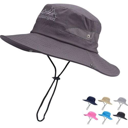 Outdoor mountaineering cap fisherman cap fashion sun bucket cap waterproof UV hunting trip outdoor fishing with a rope cap