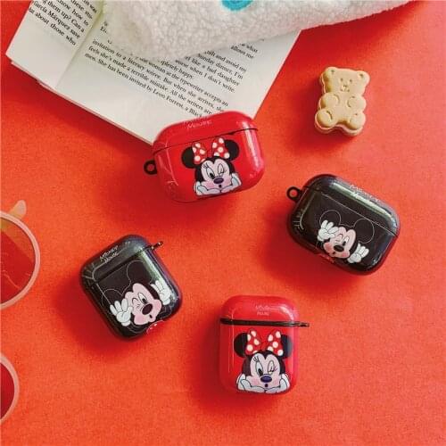 Disney Mickey Minnie IMD Soft Earphones Cases for Airpods 1/2 Pro Protective Bluetooth Wireless Earphone Charging Cover