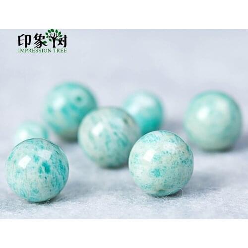 Natural Gem Aqua Amazonite Crystal Round Blue Stone Beads 10pcs 6/8/10mm Necklace Bracelets Materials DIY Jewelry Makings 2965