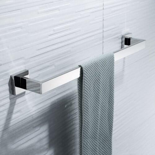 Solid Stainless Steel Chrome Towel Bar Single Towel Rack Bathroom Polished Wall Mounted Towel Rail Holder