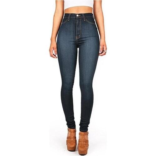 Autumn Winter High Elastic Plus Size High Waisted Skinny Jeans Woman Denim Pencil Pants Women Stretch Denim Womens Jeans