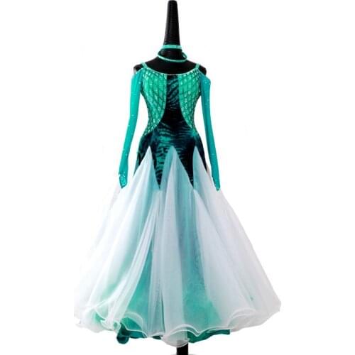 New Competition ballroom Standard dance dress ballroom waltz dresses,Ballroom Dance Dress,mint green,waltz dress MD546