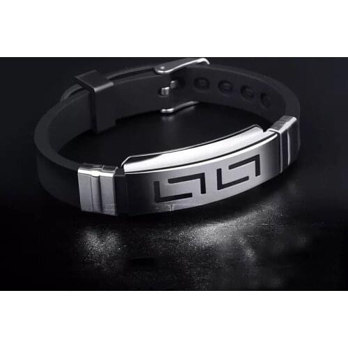 Explosion Black Bracelet Men Wristband Punk Style New Men Bracelets Simple Rubber Charm Pulsera Hombre Bracelets Jewelry New