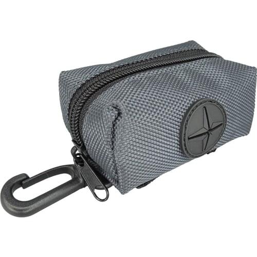 PET-K9 Dog Poop Bag Holder Leash Attachment, Includes 1 Roll of Earth Rated Poop Bags | Waste Bag Dispenser