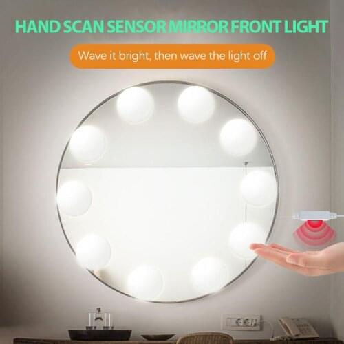 USB Wall Lamp 2/6/10/14bulb Dimmable Dressing Table Mirror Lamp 5V Led Makeup Mirror Light Bulb Hollywood Vanity Lights Cocina