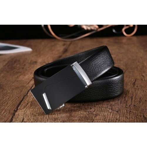 Maikun Simple Vintage Alloy Automatic Buckle Belt Business Youth Mens Casual Belt
