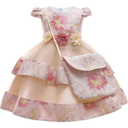 Most Popular Short Sleeve Ball Gown Floor Length Butterfly Princess Flower Girl Dress For Wedding