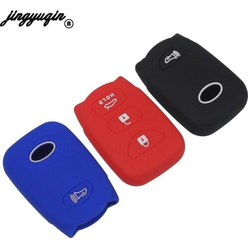 Jingyuqin Silicone Car Key FOB fit for Hyundai Tucson Elantra , KIA Carens Forte Soul Rio Remote Case Cover Shell Protect
