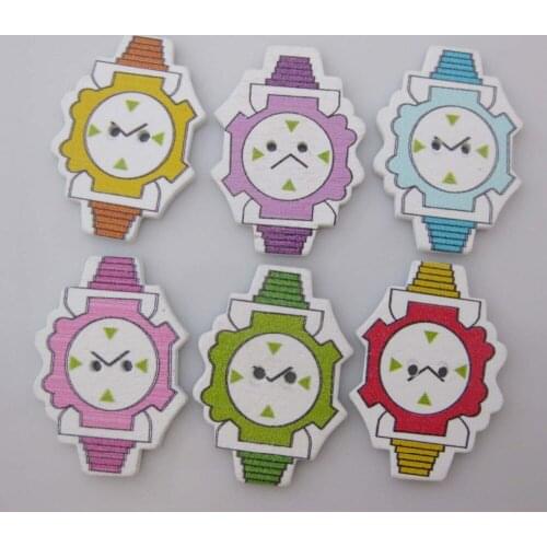 WBNKNG 100pcs/lot wooden painting buttons for children 2 hole decorative craft accessories