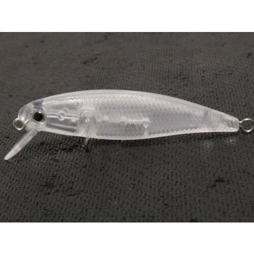 WLure Lightweight Tiny Sinking Minnow Unpainted Transparent Blank Lure with Random Color Eyes for Customize Painting UPM639