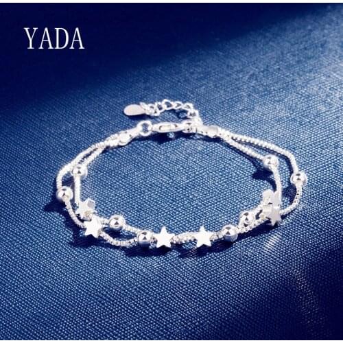 YADA S925 Fashion Silver color Pentagram Bracelets&Bangles For Women Lady Bracelets Charm Friendship Crystal Bracelet BT200124