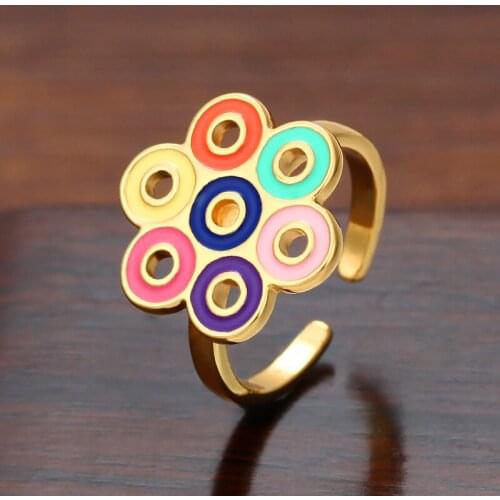 Gold Flowers Ring Zircon For Women Hollow Copper Adjustable Rings Women Crystal Rings Micro Inlay Dropshipping Anel de prego