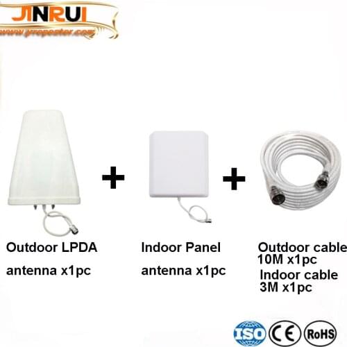 Log-periodic Outdoor antenna + Panel indoor Antenna + 10 meter cables Accessories for 800~2700MHz Mobile signal repeater