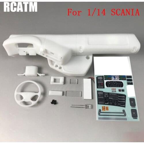 1:14 Truck Plastic Internal Center Console Cab Cabin Left Right For 1/14 Tamiya RC Truck Scania R620 56323 DIY