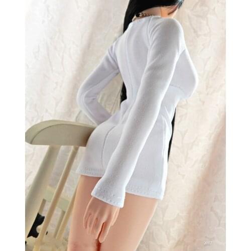 1/6 Scale Womens Sexy White Dress Model for 12 inches Large Breast Body Figures