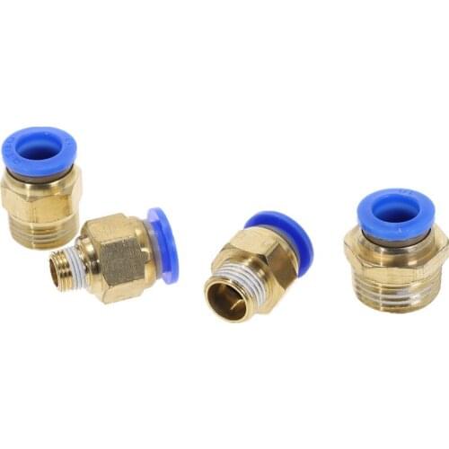 10PCS PC14 PC16 Pneumatic Fittings Male thread 1/8 1/4 3/8 1/2 01 02 03 04 to Tube push air tube Straight connection