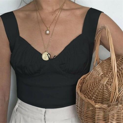 2020 Fashion Womens Tank Top White black red ruched Tank Top Vest Off Shoulder Blouse T-Shirt Sexy Camis debardeur femme